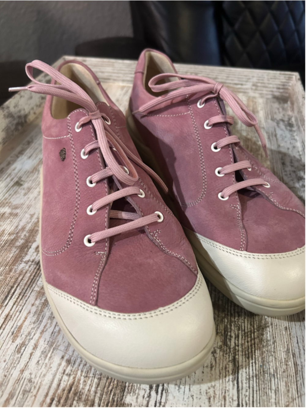 Women's Finn Comfort Sneakers Size 11 Pink and Beige Leather Shoes 42